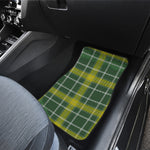 Green And Yellow Stewart Tartan Print Front and Back Car Floor Mats