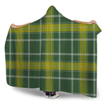 Green And Yellow Stewart Tartan Print Hooded Blanket