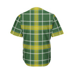 Green And Yellow Stewart Tartan Print Men's Baseball Jersey