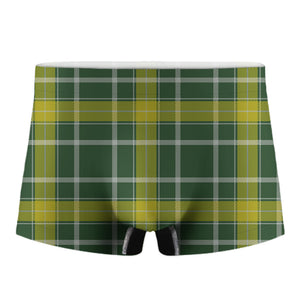 Green And Yellow Stewart Tartan Print Men's Boxer Briefs