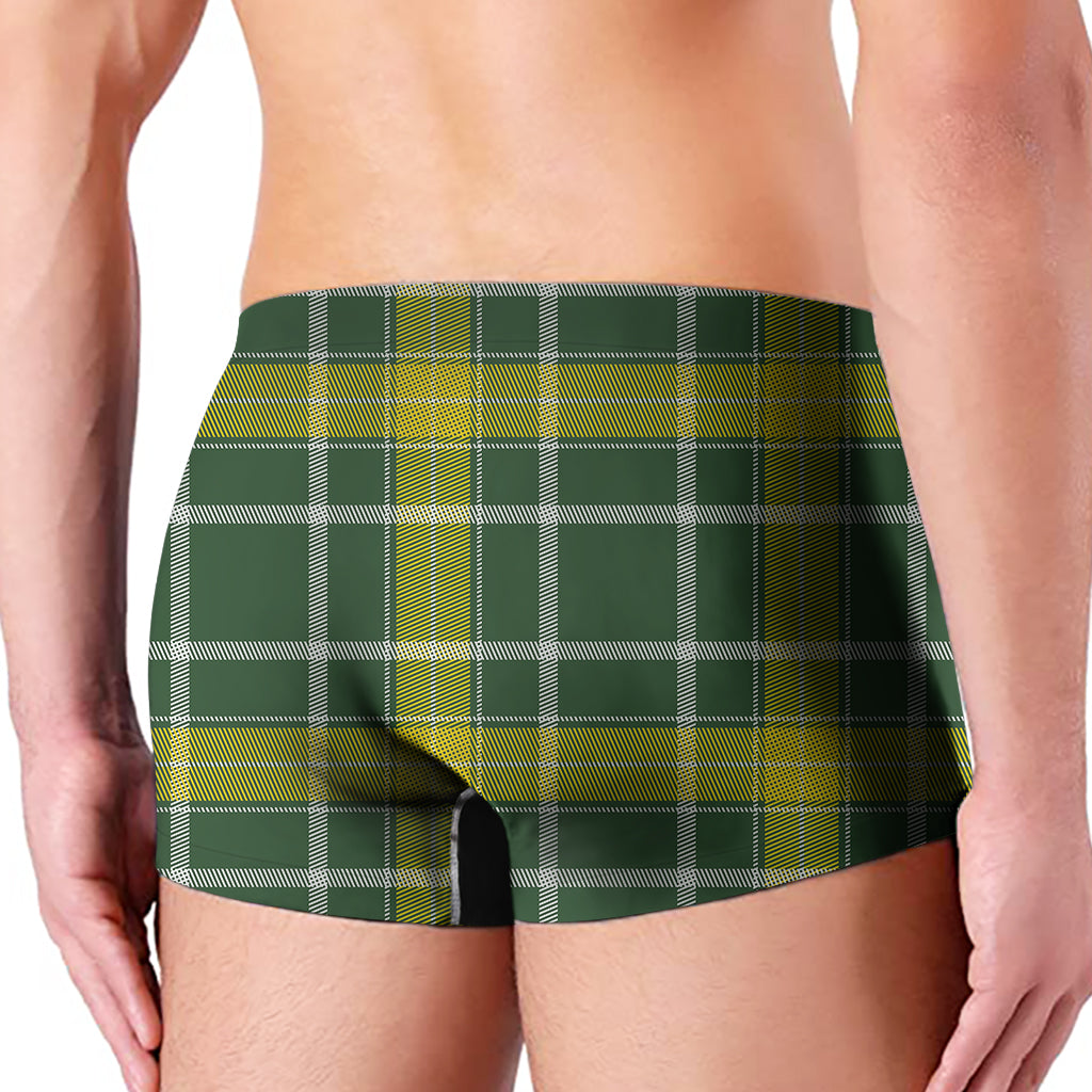 Green And Yellow Stewart Tartan Print Men's Boxer Briefs