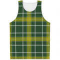 Green And Yellow Stewart Tartan Print Men's Tank Top