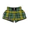 Green And Yellow Stewart Tartan Print Muay Thai Boxing Shorts