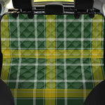 Green And Yellow Stewart Tartan Print Pet Car Back Seat Cover