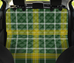 Green And Yellow Stewart Tartan Print Pet Car Back Seat Cover