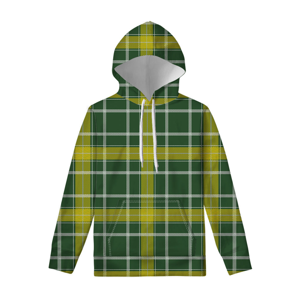 Green And Yellow Stewart Tartan Print Pullover Hoodie