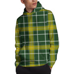 Green And Yellow Stewart Tartan Print Pullover Hoodie