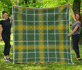 Green And Yellow Stewart Tartan Print Quilt
