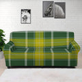 Green And Yellow Stewart Tartan Print Sofa Cover