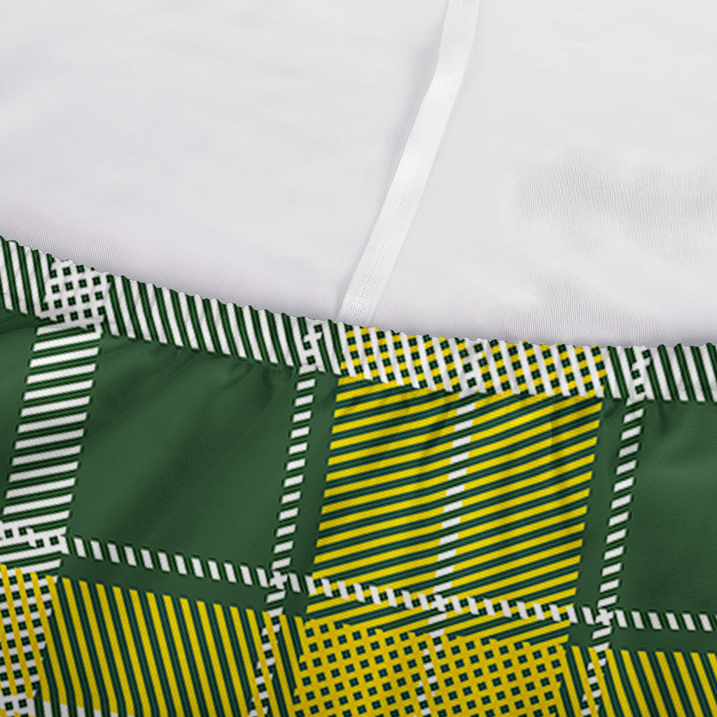 Green And Yellow Stewart Tartan Print Sofa Cover