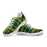 Green And Yellow Stewart Tartan Print White Sneakers