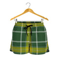 Green And Yellow Stewart Tartan Print Women's Shorts