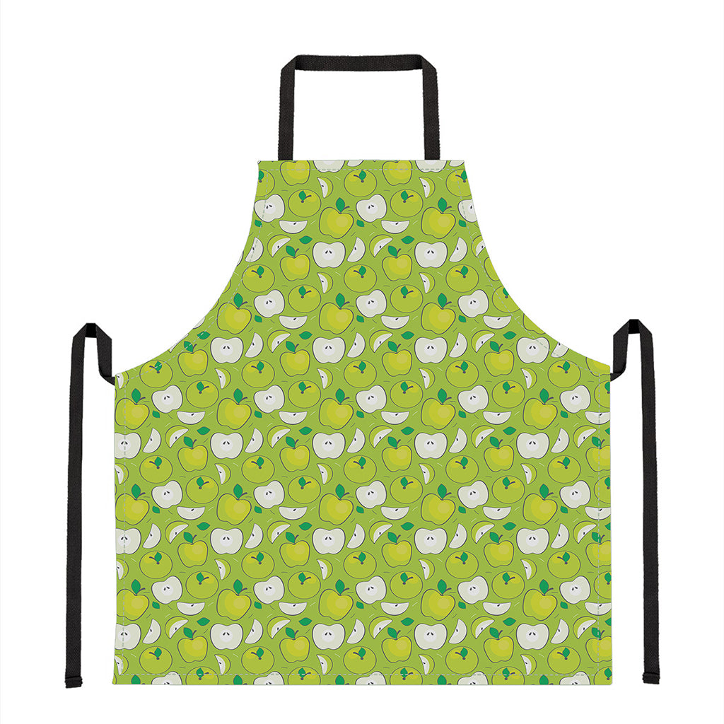 Green Apple Fruit Pattern Print Apron