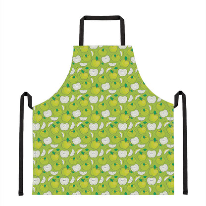 Green Apple Fruit Pattern Print Apron