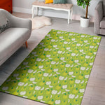 Green Apple Fruit Pattern Print Area Rug