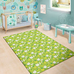 Green Apple Fruit Pattern Print Area Rug