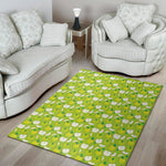 Green Apple Fruit Pattern Print Area Rug