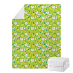 Green Apple Fruit Pattern Print Blanket