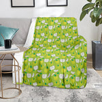 Green Apple Fruit Pattern Print Blanket