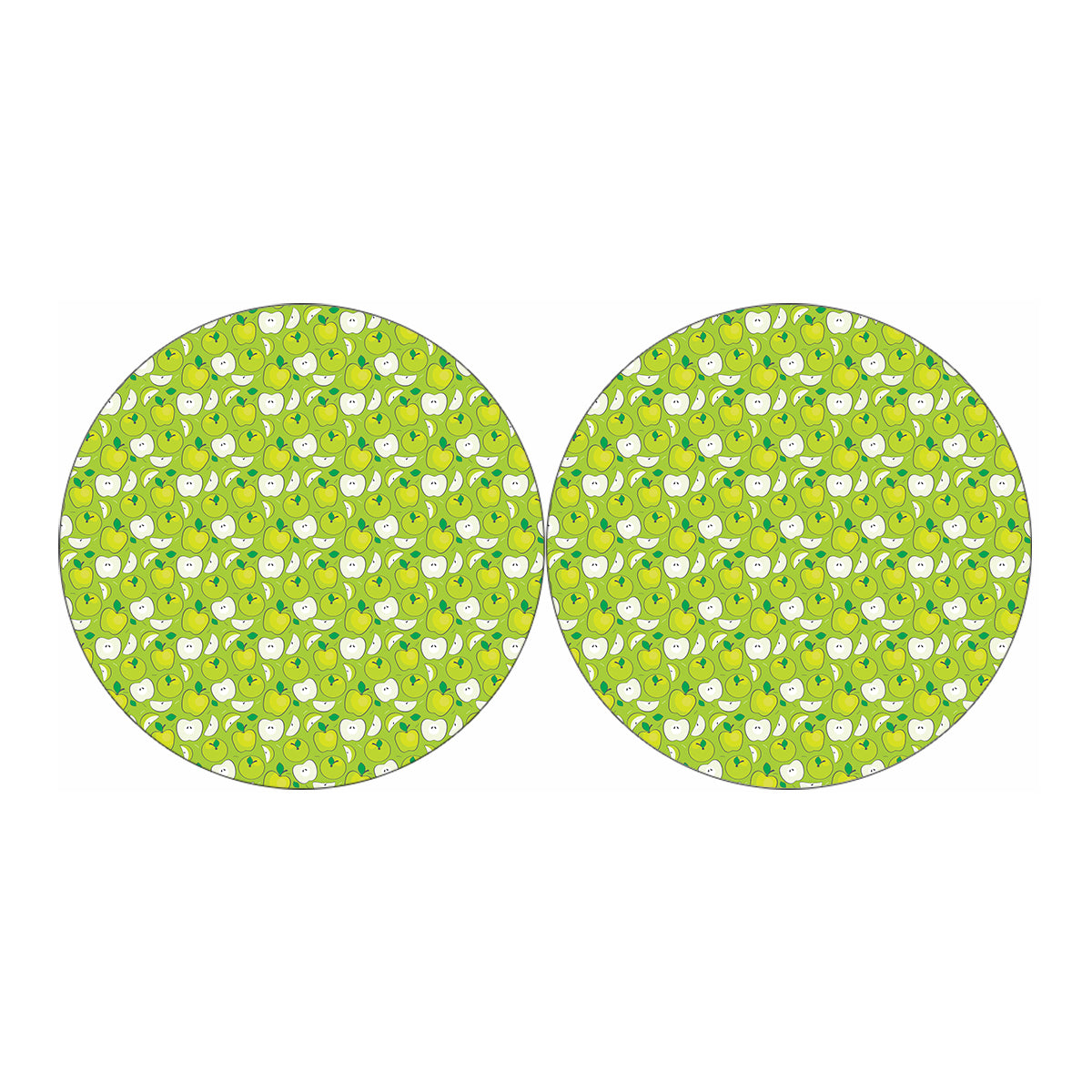 Green Apple Fruit Pattern Print Car Coasters