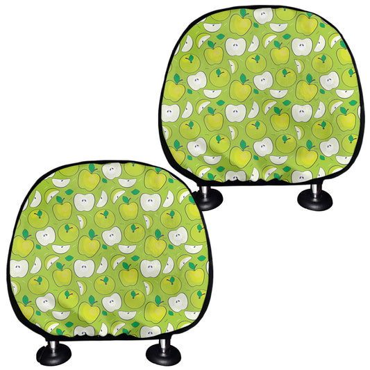 Green Apple Fruit Pattern Print Car Headrest Covers