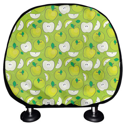 Green Apple Fruit Pattern Print Car Headrest Covers