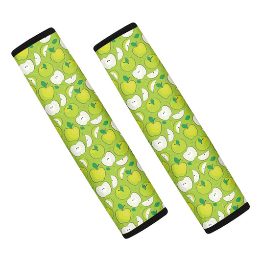 Green Apple Fruit Pattern Print Car Seat Belt Covers
