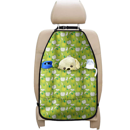 Green Apple Fruit Pattern Print Car Seat Organizers
