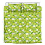 Green Apple Fruit Pattern Print Duvet Cover Bedding Set