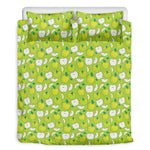 Green Apple Fruit Pattern Print Duvet Cover Bedding Set