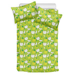 Green Apple Fruit Pattern Print Duvet Cover Bedding Set