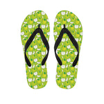 Green Apple Fruit Pattern Print Flip Flops
