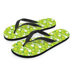 Green Apple Fruit Pattern Print Flip Flops