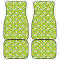 Green Apple Fruit Pattern Print Front and Back Car Floor Mats