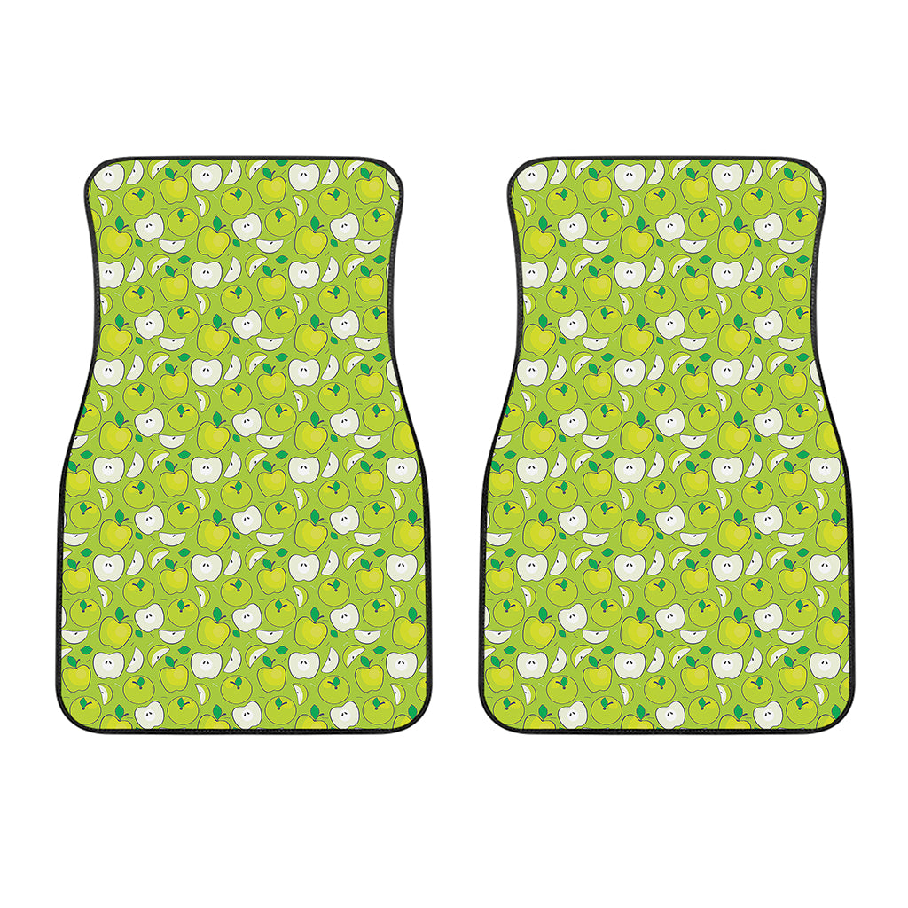 Green Apple Fruit Pattern Print Front Car Floor Mats