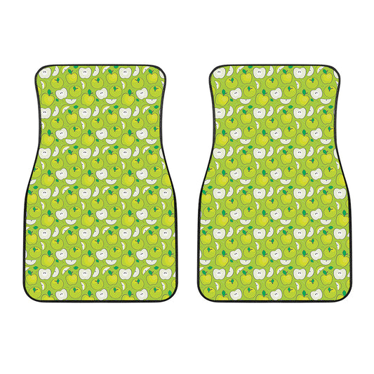 Green Apple Fruit Pattern Print Front Car Floor Mats