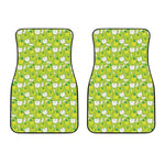 Green Apple Fruit Pattern Print Front Car Floor Mats