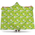 Green Apple Fruit Pattern Print Hooded Blanket