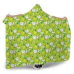 Green Apple Fruit Pattern Print Hooded Blanket