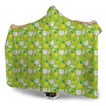 Green Apple Fruit Pattern Print Hooded Blanket