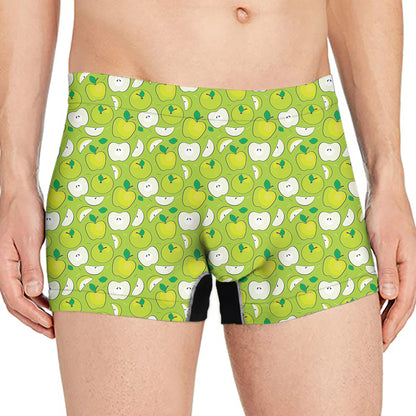 Green Apple Fruit Pattern Print Men's Boxer Briefs
