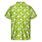 Green Apple Fruit Pattern Print Men's Short Sleeve Shirt