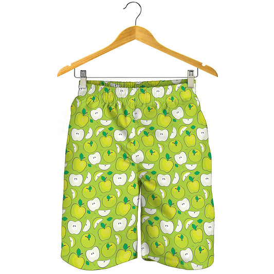 Green Apple Fruit Pattern Print Men's Shorts