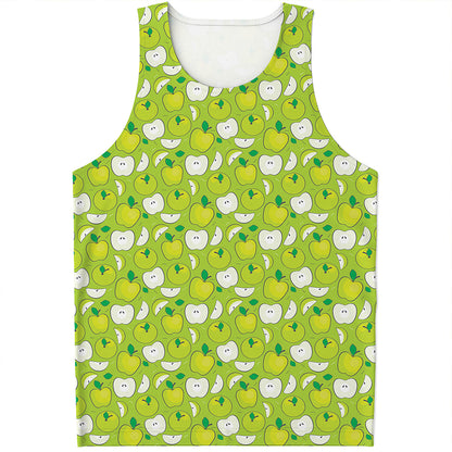 Green Apple Fruit Pattern Print Men's Tank Top