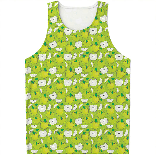 Green Apple Fruit Pattern Print Men's Tank Top