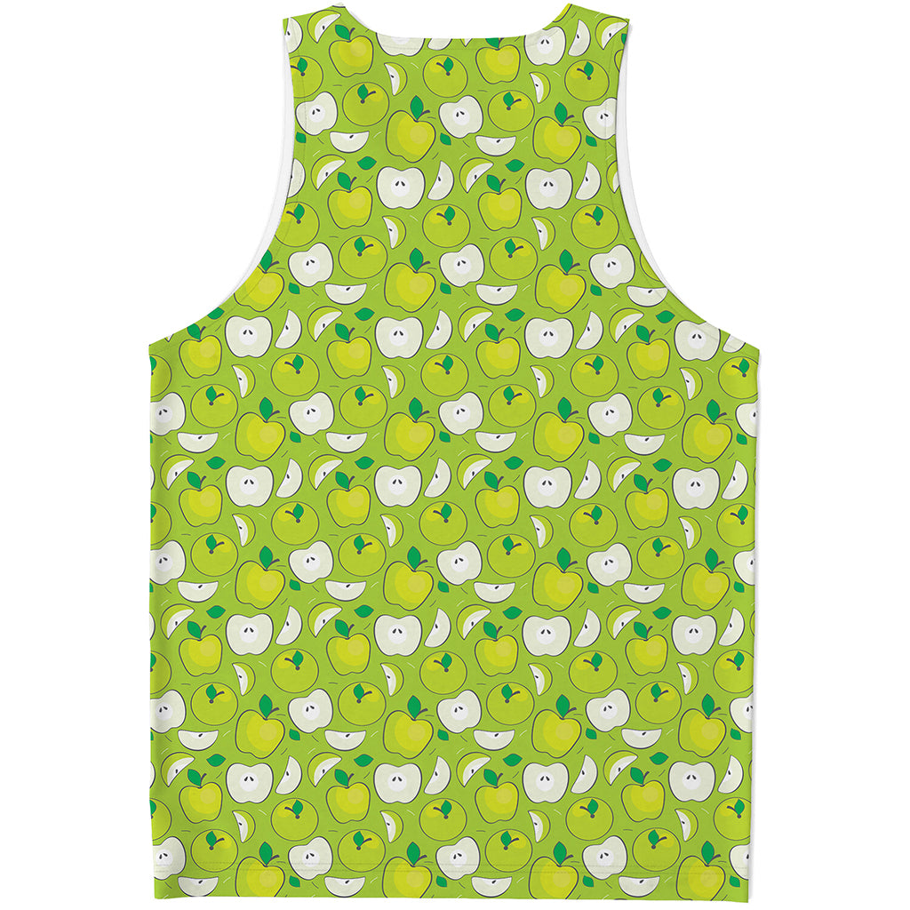 Green Apple Fruit Pattern Print Men's Tank Top