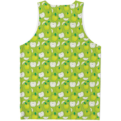 Green Apple Fruit Pattern Print Men's Tank Top
