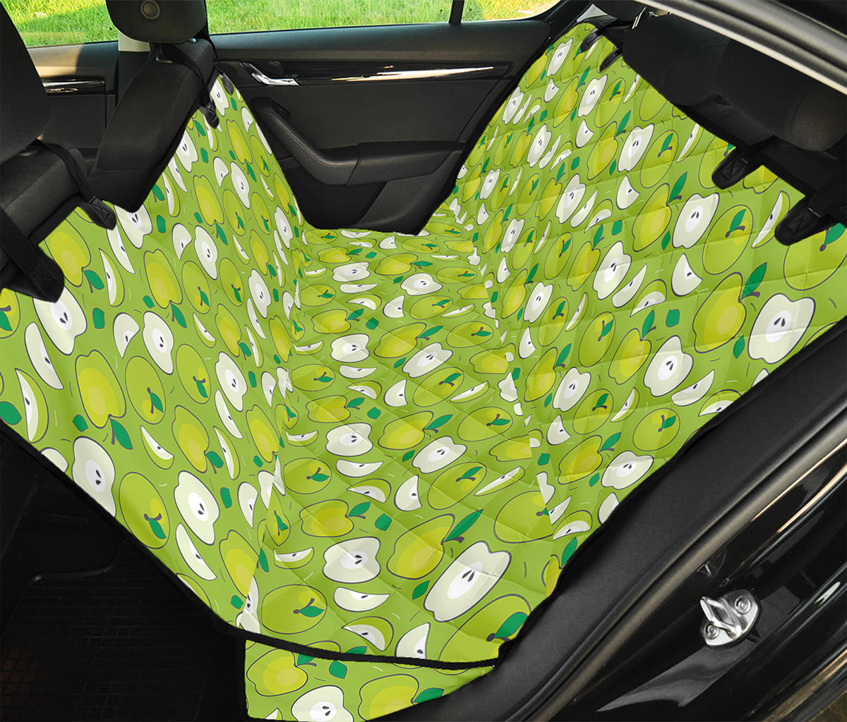 Green Apple Fruit Pattern Print Pet Car Back Seat Cover