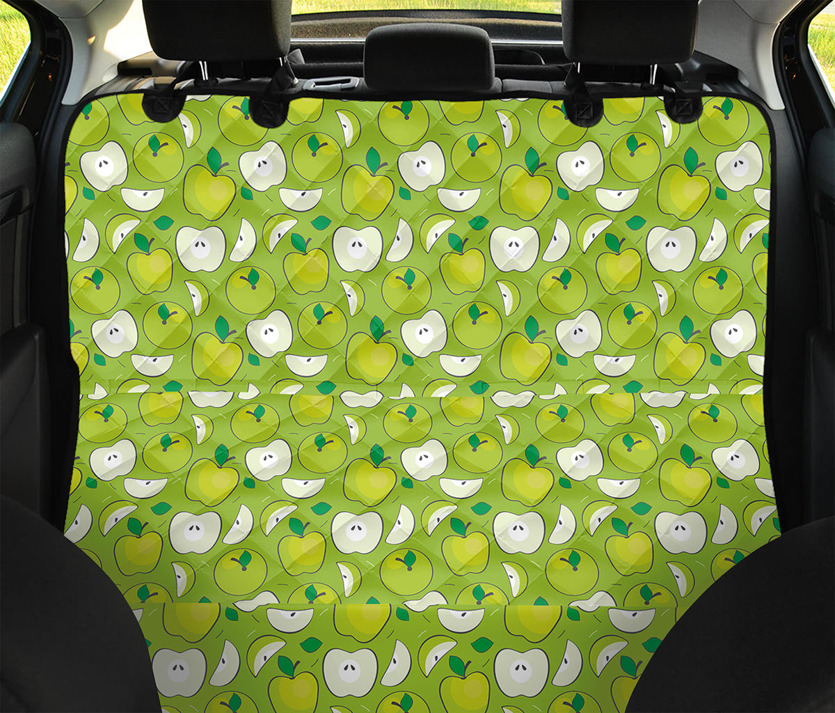 Green Apple Fruit Pattern Print Pet Car Back Seat Cover