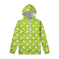 Green Apple Fruit Pattern Print Pullover Hoodie